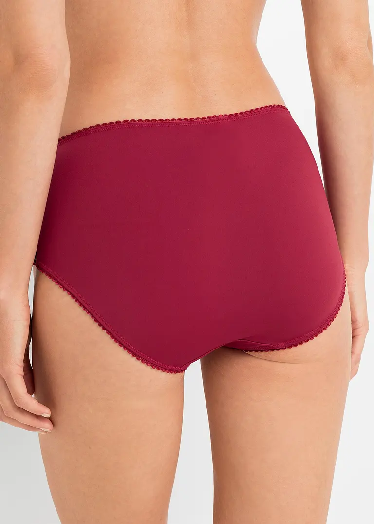Bonprix Schöner Slip Mit Spitzeneinsatz An Der Seite - Schwarz + Abendrot