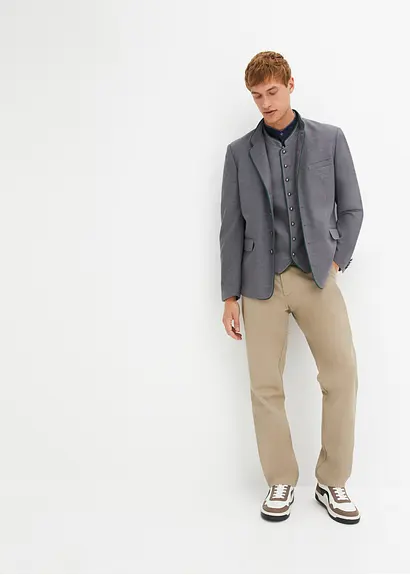 Bonprix Schöner Trachtenjanker Mit Farblichen Details - Grau