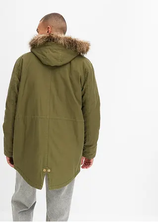 Bonprix Schöner Winterparka Mit Abnehmbaren Fellkragen - Grün