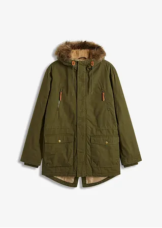 bonprix Schöner Winterparka mit abnehmbaren Fellkragen - grün