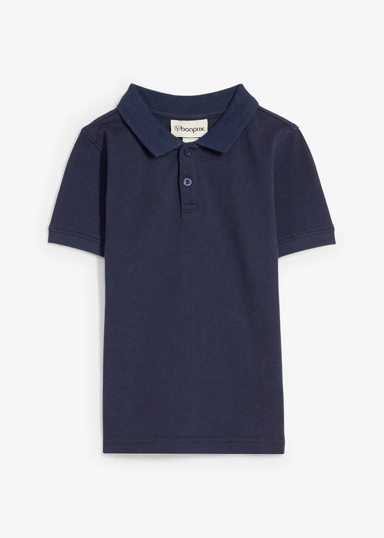 bonprix Schönes Basic Poloshirt für Jungen mit Seitenschlitzen - blau