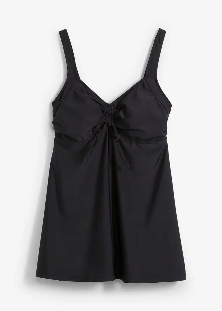 bonprix Schönes Long Tankini Oberteilmit Prothesentaschen - schwarz