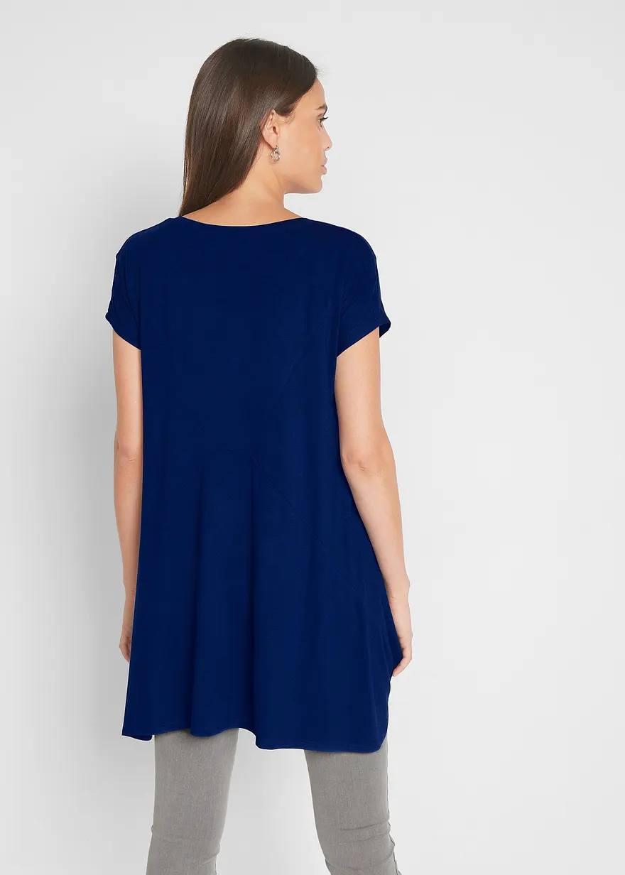 Bonprix Schönes Long-Top In A-Shape Passform - Blau - Damen