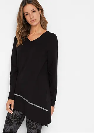 Bonprix Schönes Longshirt Mit Asymmetrischen Schnitt Und Glitzer - Damen