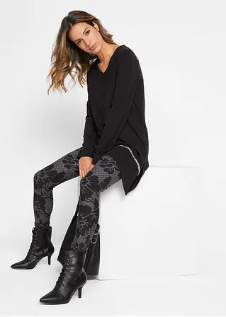 Bonprix Schönes Longshirt Mit Asymmetrischen Schnitt Und Glitzer - Damen