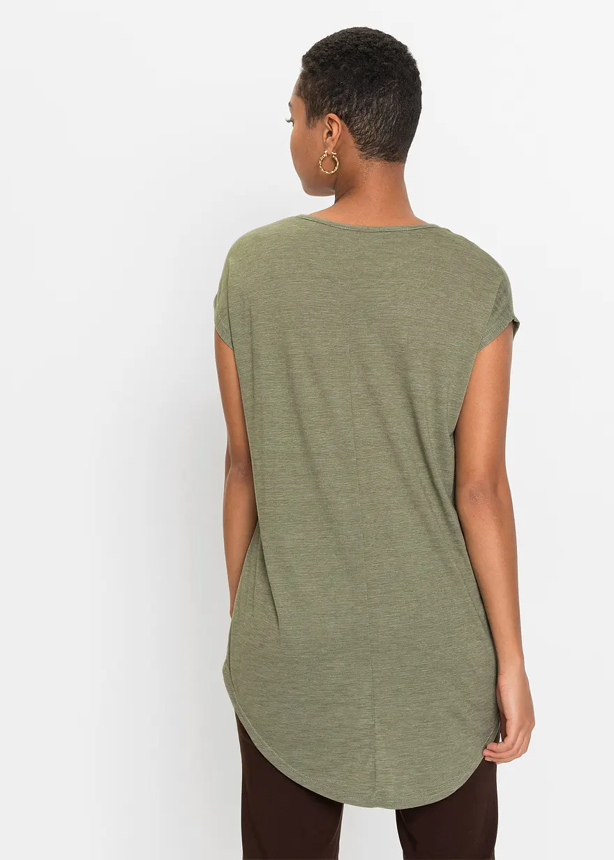Bonprix Schönes Longshirt Mit Rundhalsausschnitt - Grün - Damen