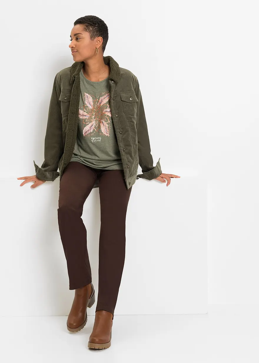 Bonprix Schönes Longshirt Mit Rundhalsausschnitt - Grün - Damen