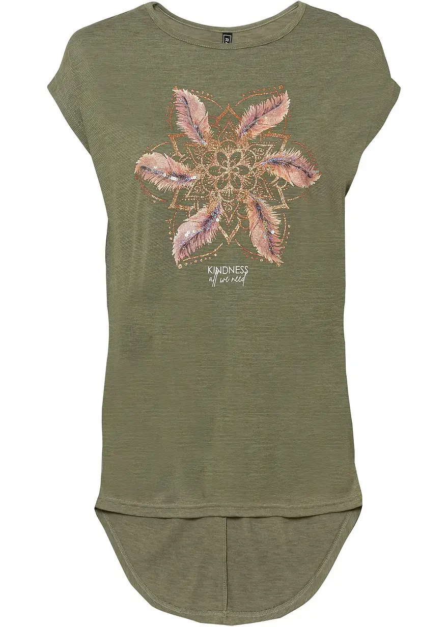 bonprix Schönes Longshirt mit Rundhalsausschnitt - grün - Damen