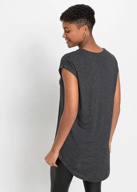 Bonprix Schönes Longshirt Mit Rundhalsausschnitt - Schwarz