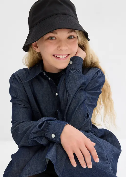 Bonprix Schönes Mädchen Jeanskleid In A-Linie Aus Reiner Bio-Baumwolle