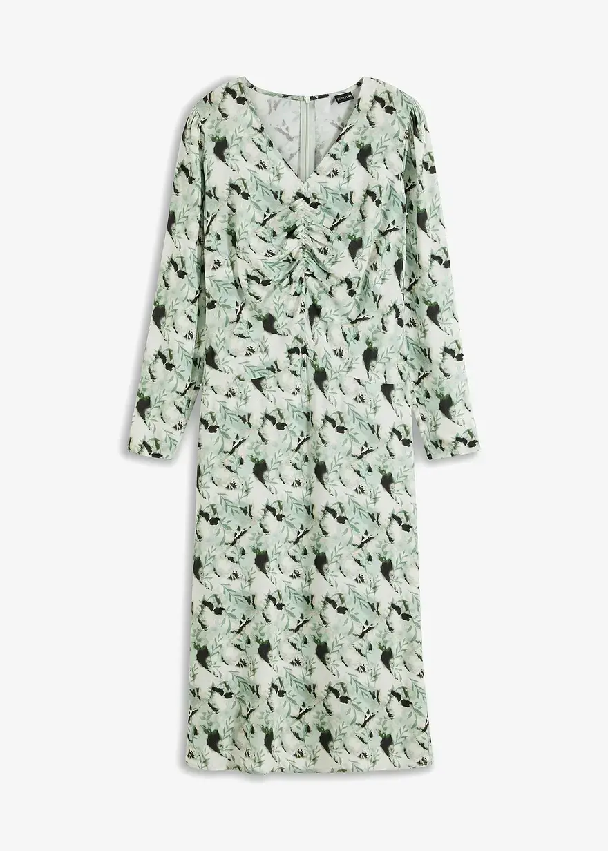 bonprix Schönes Midikleid mit Raffungen im Brustbereich und raffinierten Nähten