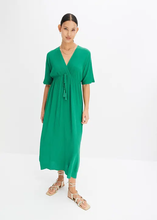 Bonprix Schönes Midikleid Mit Voluminösen Ärmeln - Grün - Damen