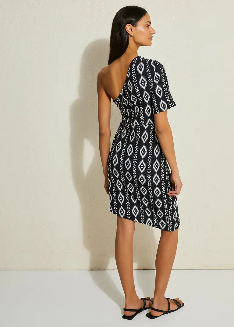 Bonprix Schönes One -Schoulder Kleid Mit Asymmetrischen Saum - Schwarz