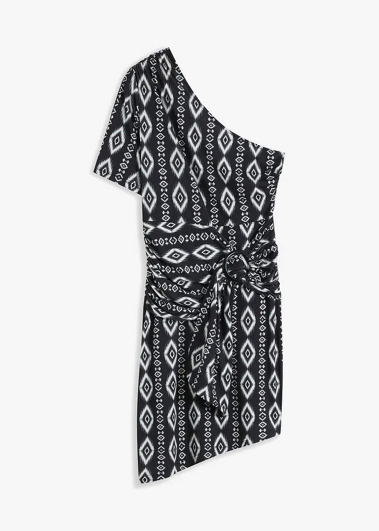 bonprix Schönes One -Schoulder Kleid mit asymmetrischen Saum - schwarz
