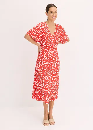 Bonprix Schönes Sommerkleid Mit Weitfallenden Ärmeln Und Smoke Am Ausschnitt