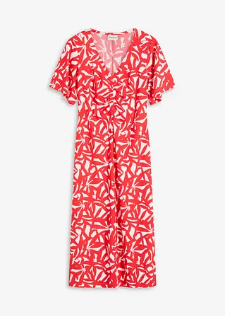 bonprix Schönes Sommerkleid mit weitfallenden Ärmeln und Smoke am Ausschnitt