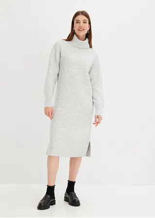 Bonprix Schönes Strickkleid In Midi-Länge Mit Rollkragen Und Schlitz