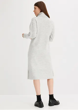 Bonprix Schönes Strickkleid In Midi-Länge Mit Rollkragen Und Schlitz