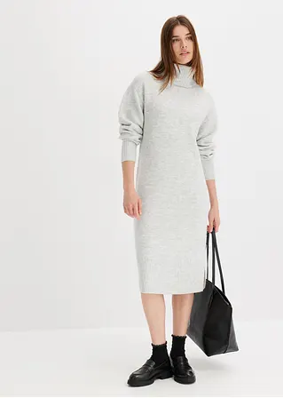 Bonprix Schönes Strickkleid In Midi-Länge Mit Rollkragen Und Schlitz