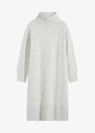 bonprix Schönes Strickkleid in Midi-Länge mit Rollkragen und Schlitz