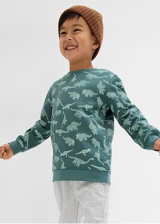 Bonprix Schönes Sweatshirt Mit Einem Dino-Alloverdruck - Grün