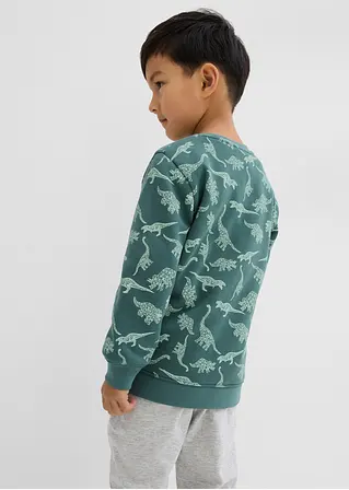Bonprix Schönes Sweatshirt Mit Einem Dino-Alloverdruck - Grün