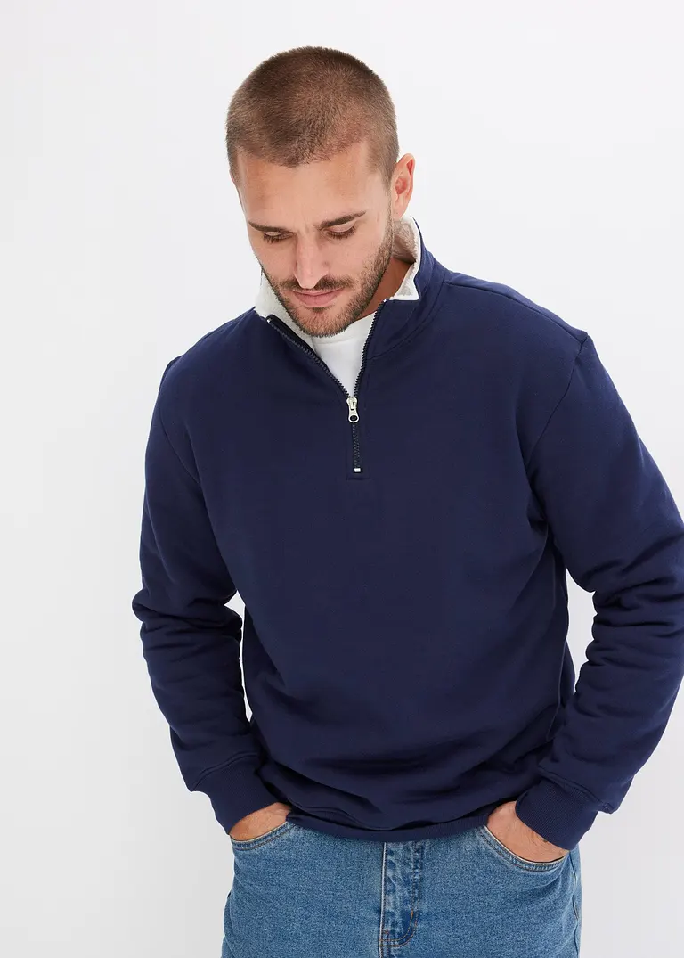 Bonprix Schönes Thermo-Sweatshirt Mit Troyer-Kragen Warm Gefüttert