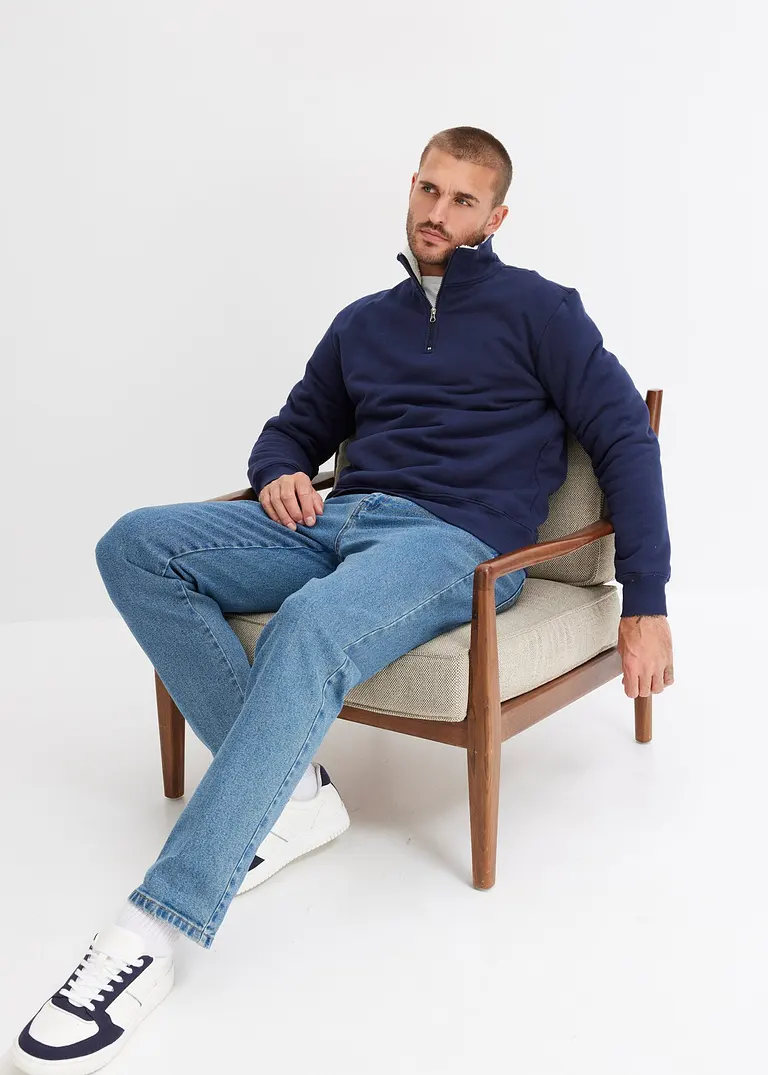 Bonprix Schönes Thermo-Sweatshirt Mit Troyer-Kragen Warm Gefüttert