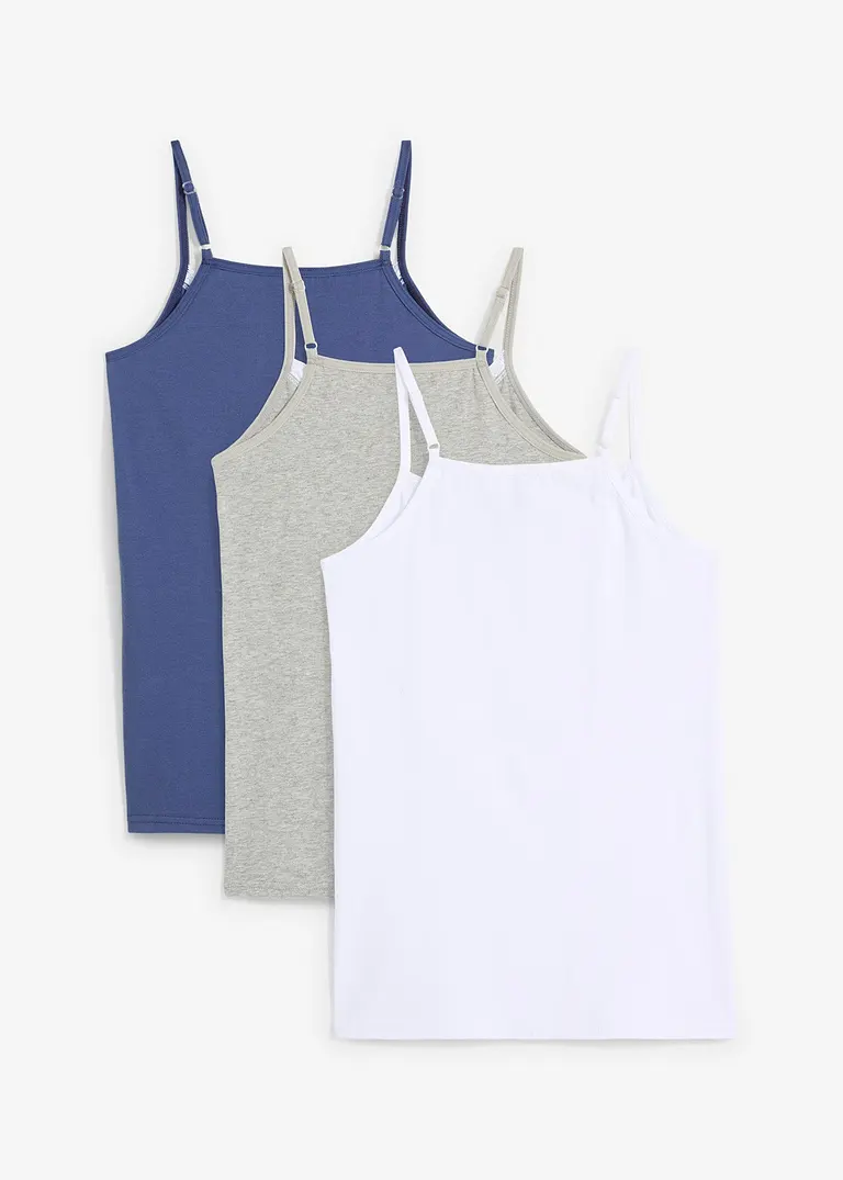 Bonprix Schönes Top (3er Pack) Mit Verstellbaren Trägern Und Schöner Spitze Am Ausschnitt