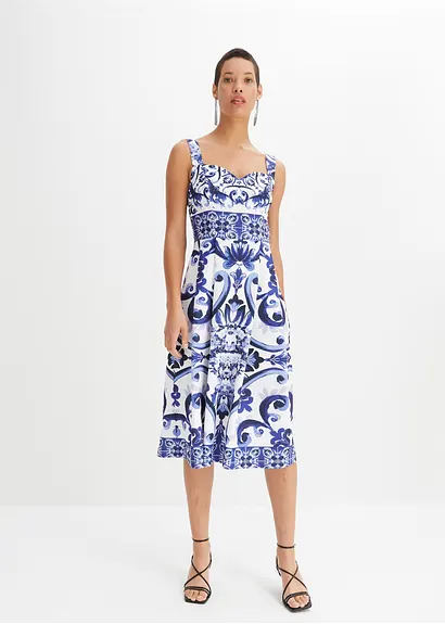 Bonprix Schönes Trägerkleid Mit Schönem Kleid - Blau - Damen