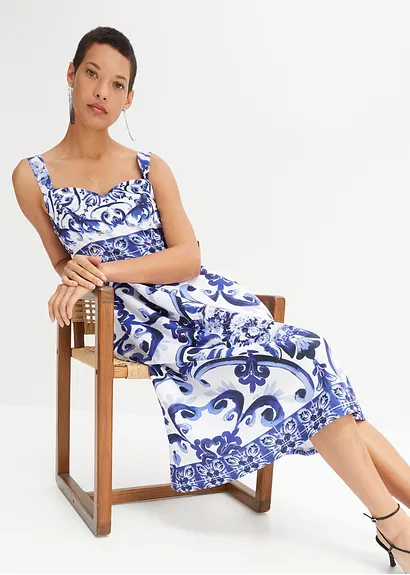 Bonprix Schönes Trägerkleid Mit Schönem Kleid - Blau - Damen