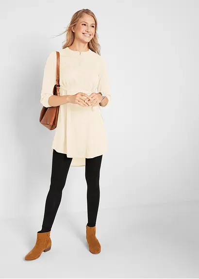 Bonprix Schönes Umstands-Blusenkleid Mit Bindeband Und Stilleinsatz - Rot