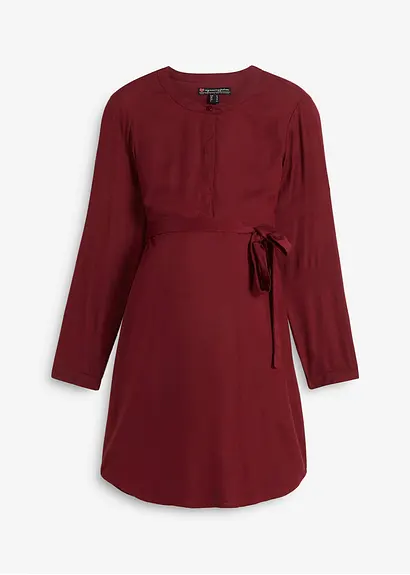 bonprix Schönes Umstands-Blusenkleid mit Bindeband und Stilleinsatz - rot