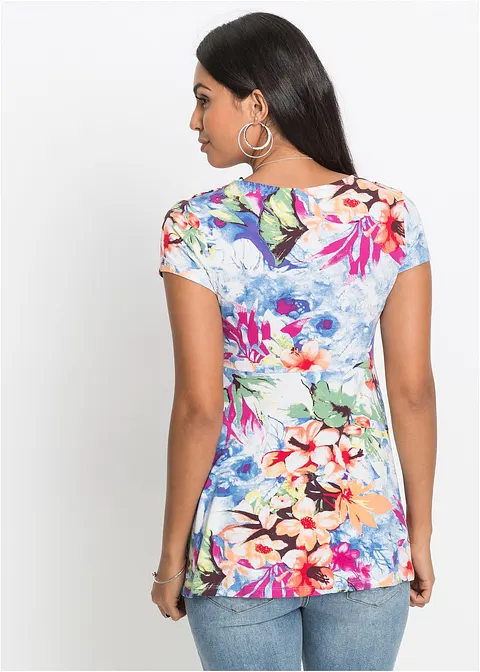 Bonprix Sehr Feminines Shirt Mit Raffinierter Schnittführung - Blau