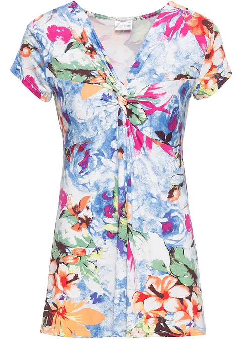 bonprix Sehr feminines Shirt mit raffinierter Schnittführung - blau