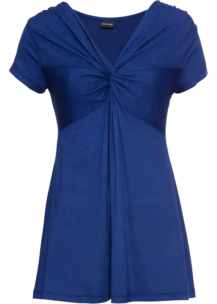 bonprix Sehr feminines Shirt mit raffinierter Schnittführung - blau
