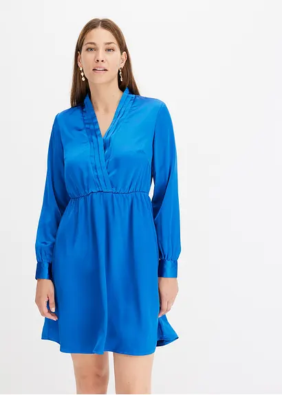 Bonprix Sexy Kleid Aus Glänzendem Material - Blau - Damen