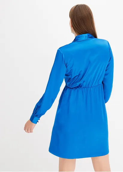 Bonprix Sexy Kleid Aus Glänzendem Material - Blau - Damen