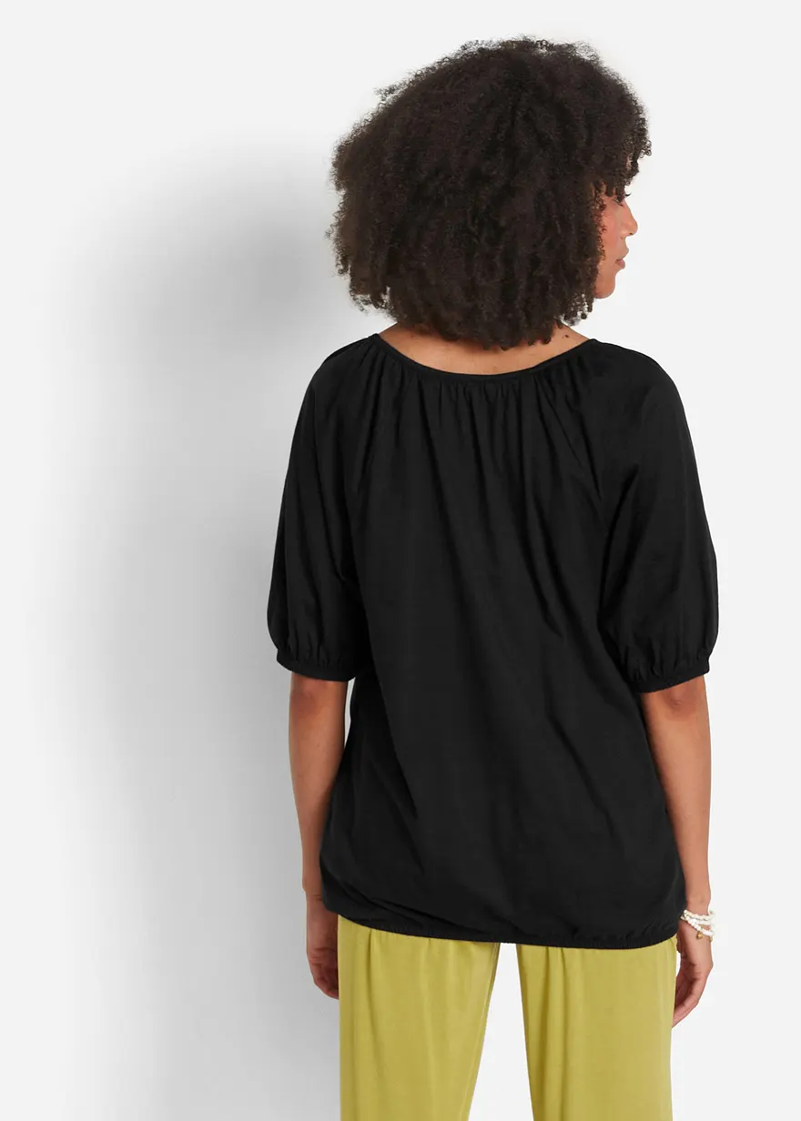 Bonprix Shirt Aus Bio-Baumwolle Mit Komfortablem Gummizug An Den Ärmeln