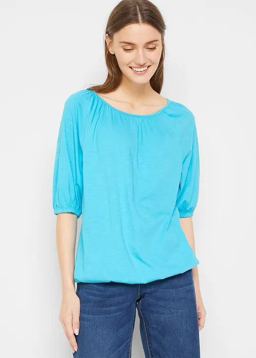 Bonprix Shirt Aus Bio-Baumwolle Mit Komfortablem Gummizug An Den Ärmeln