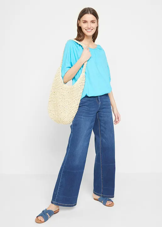 Bonprix Shirt Aus Bio-Baumwolle Mit Komfortablem Gummizug An Den Ärmeln