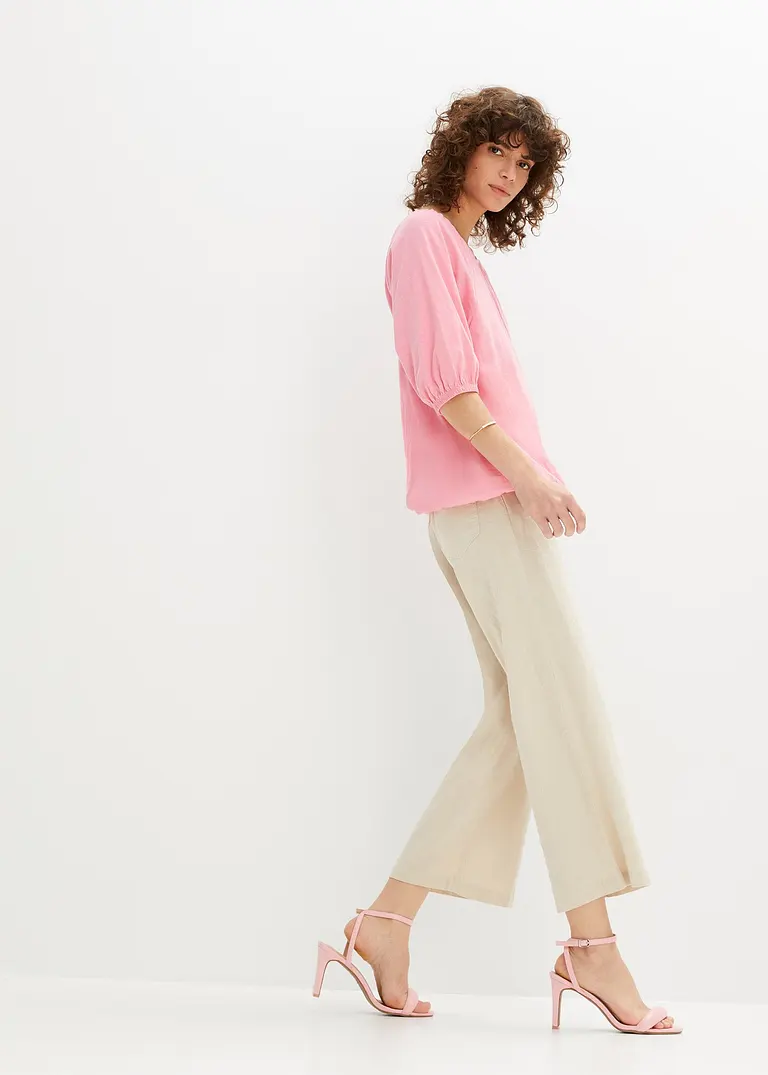 Bonprix Shirt Aus Bio-Baumwolle Mit Komfortablem Gummizug An Den Ärmeln