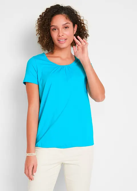 Bonprix Shirt Mit Elastischem Gummibund Am Saum Und Rundhalsausschnitt