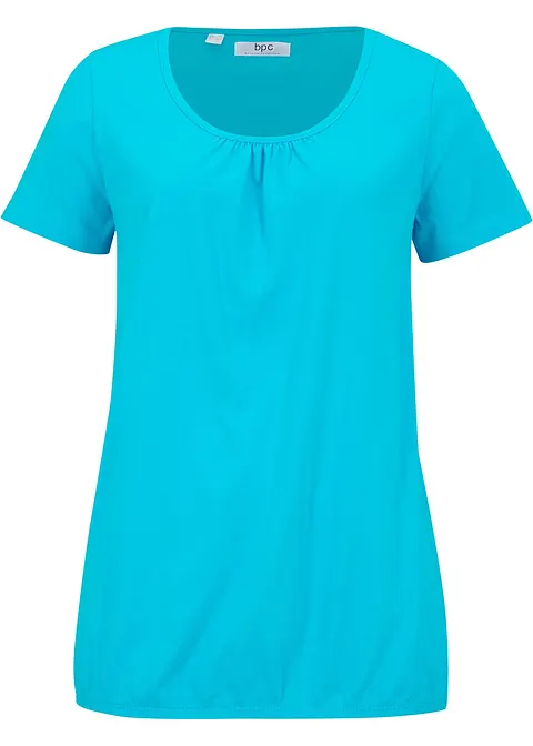 bonprix Shirt mit elastischem Gummibund am Saum und Rundhalsausschnitt