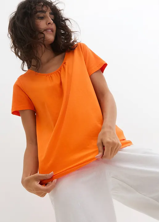 Bonprix Shirt Mit Elastischem Gummibund Am Saum Und Rundhalsausschnitt