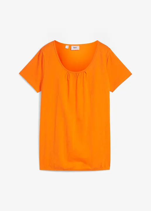 bonprix Shirt mit elastischem Gummibund am Saum und Rundhalsausschnitt