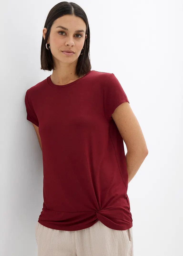 Bonprix Shirt Mit Knotendetail Auf Der Vorderseite Rundhalsausschnitt