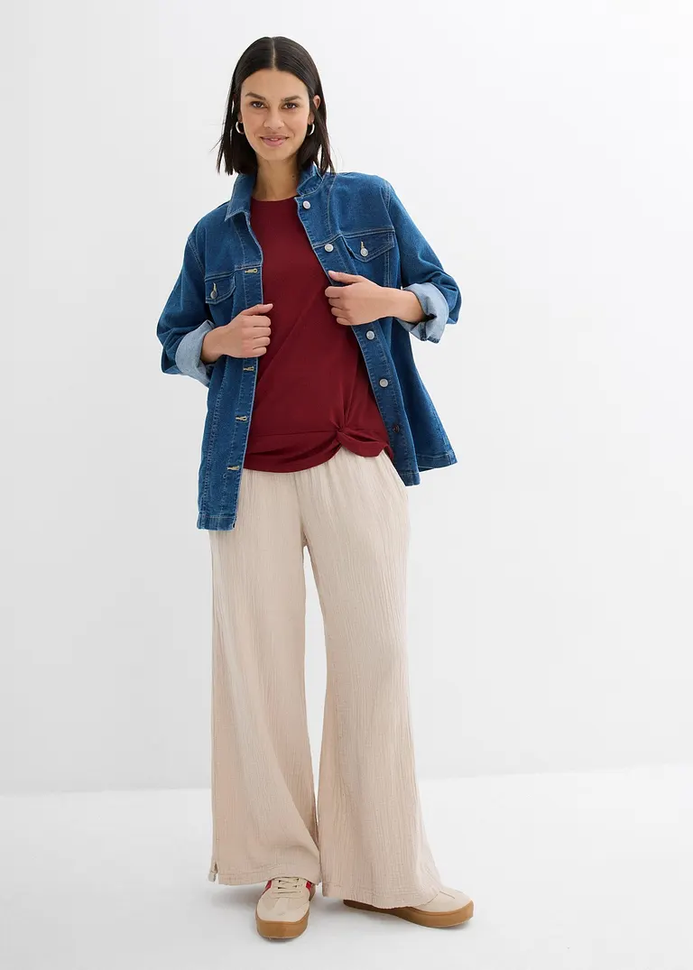 Bonprix Shirt Mit Knotendetail Auf Der Vorderseite Rundhalsausschnitt