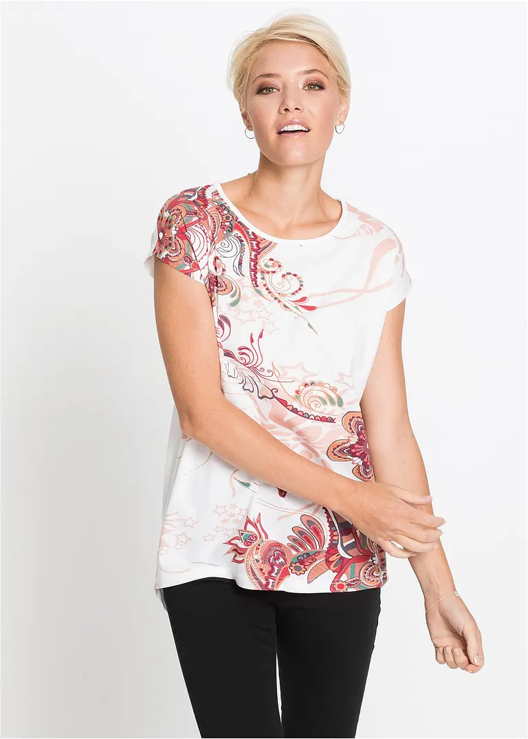 Bonprix Shirt Mit Psychedelischem Print - Weiß - Damen