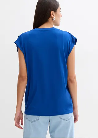 Bonprix Shirt Mit Rundhalsausschnitt In Bequemer Passform - Blau - Damen